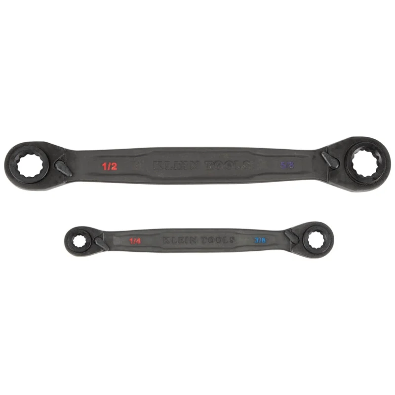 Klein 68216 2 Pc SAE Ratcheting Quad Wrench Set