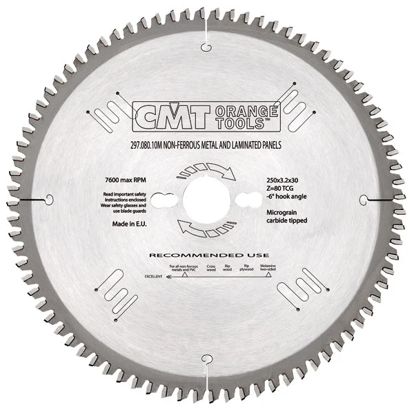 CMT 296.160.56H Non-Ferrous Metal, PVC & Melamine Blade, 160mm (6-5/16-Inch) X 56 Teeth TCG Grind with 20mm Bore