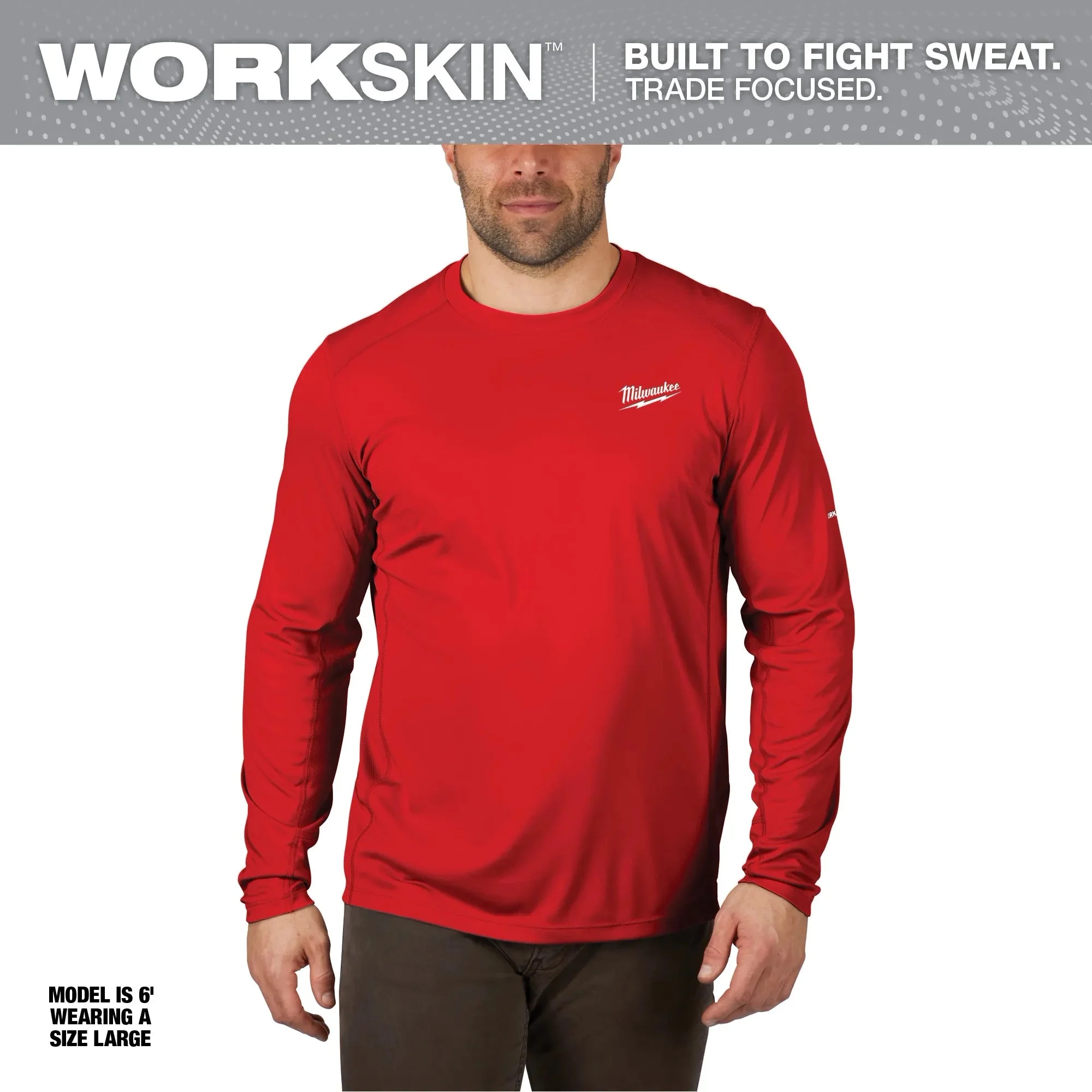 Milwaukee 415R-2X WORKSKIN LIGHT LS SHIRT - RED 2X