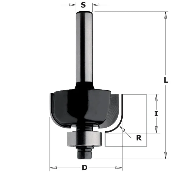 CMT 83704 Contractor Cove Bit, 1-1/4-inch Diameter, 3/8-inch Radius, 1/4-inch Shank