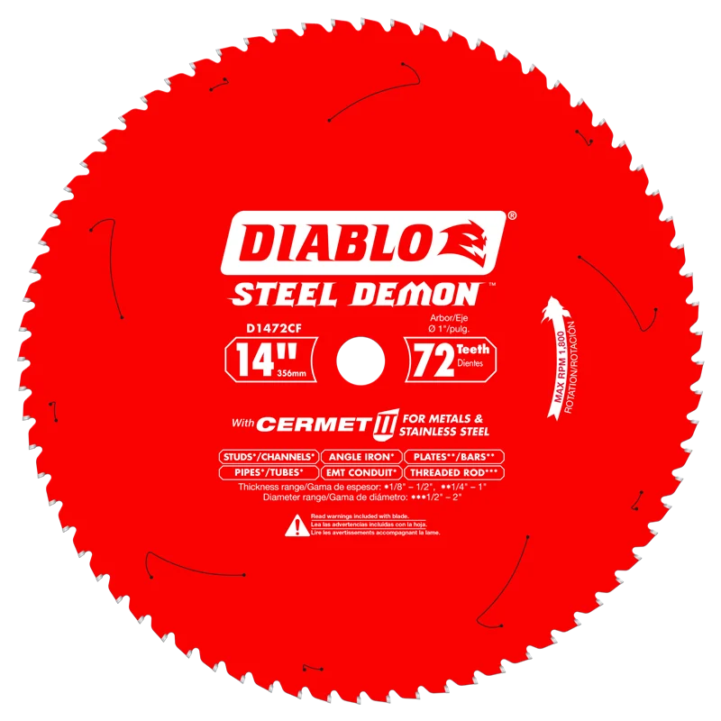Diablo Tools 14" X 72-Teeth Steel Demon Cermet Ii Saw Blade For Medium Metal