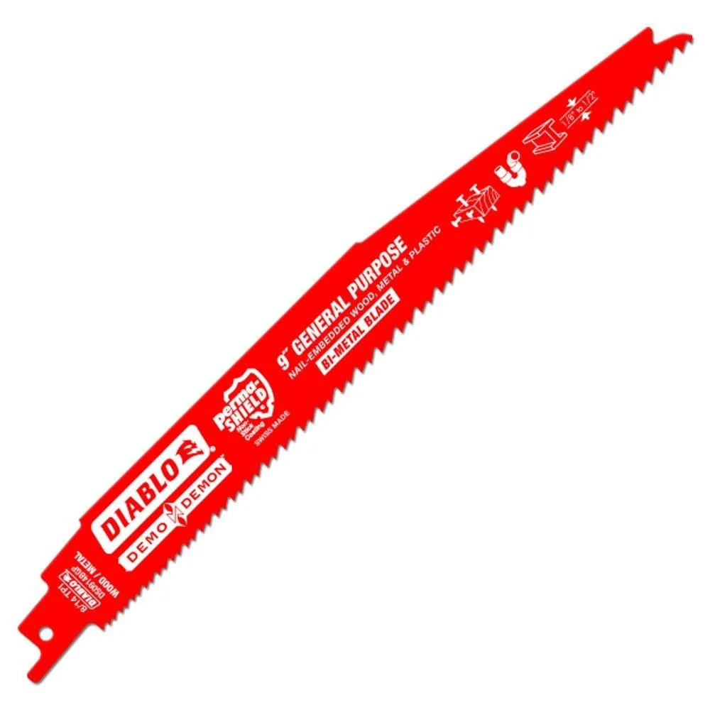 Diablo Tools 9" 8/14Tpi I Bi-Metal Reciprocating Saw Blades For General Purpose Cuts (25-Pack)