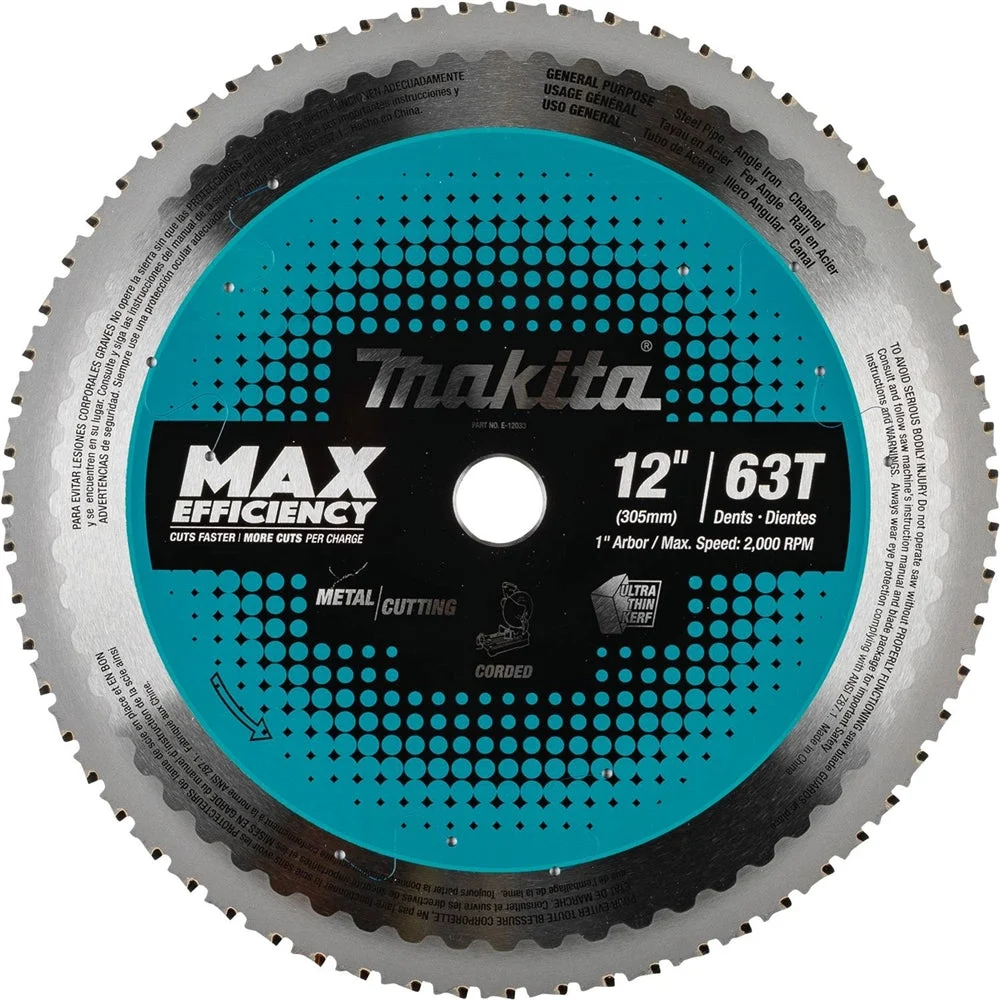 Makita E-12033 12in. 63T Max Efficiency Saw Blade