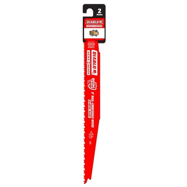 Diablo Tools 9" 4/6Tpi Bi-Metal Reciprocating Blades For Nail-Embedded Wood (2-Pack)