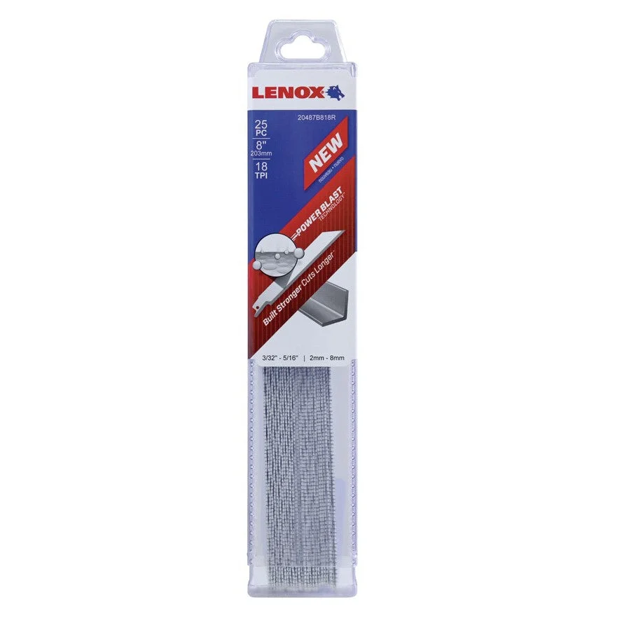 Lenox Metal Cutting Reciprocating Saw Blade With Power Blast Technology Bi-Metal 8-Inch 18 Tpi 25/Pk Model: