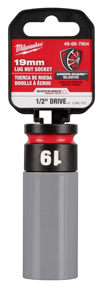 Milwaukee 49-66-7804 SHOCKWAVE Impact Duty 1/2 Drive 19MM Metric Lug Nut Wheel Socket