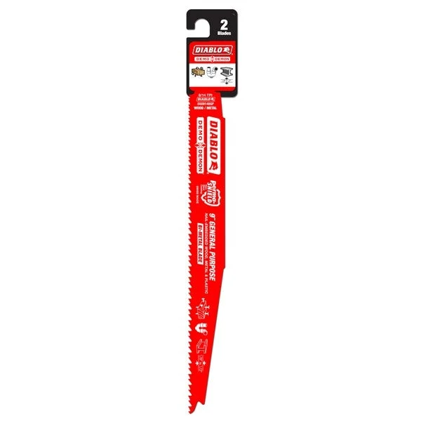 Diablo Tools 9 In. Bi-Metal Recip Blade For Nail-Embedded Wood, Metal, And Plastic (2-Pack)