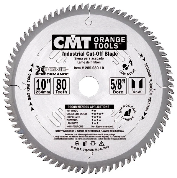 CMT 285.096.12 Industrial Heavy-Duty Fine Cut-Off ATB Blade, 12-Inch X 96 Teeth 10" ATB with 1-Inch bore