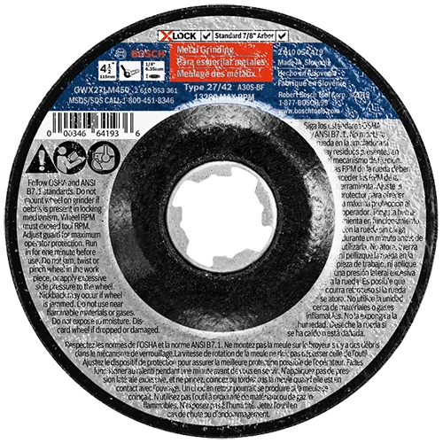 Bosch GWX27LM450 X-Lock 4.5 x 1/4 Abrasive Wheel