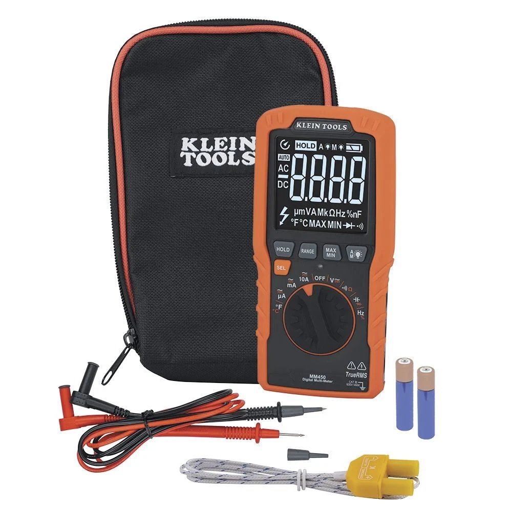 Klein MM450 Slim Digital Multimeter, 600V, Temp