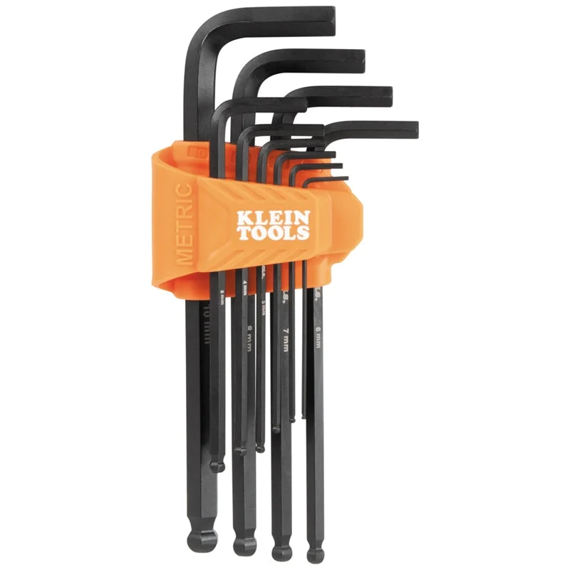 Klein BLS10M Ball-End Hex Key Set, Metric, 10 Pc