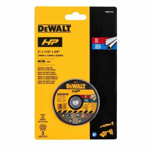 Dewalt Dw8711P3 3 In. Bonded Cutting Wheel 3Pk (5 Pack)
