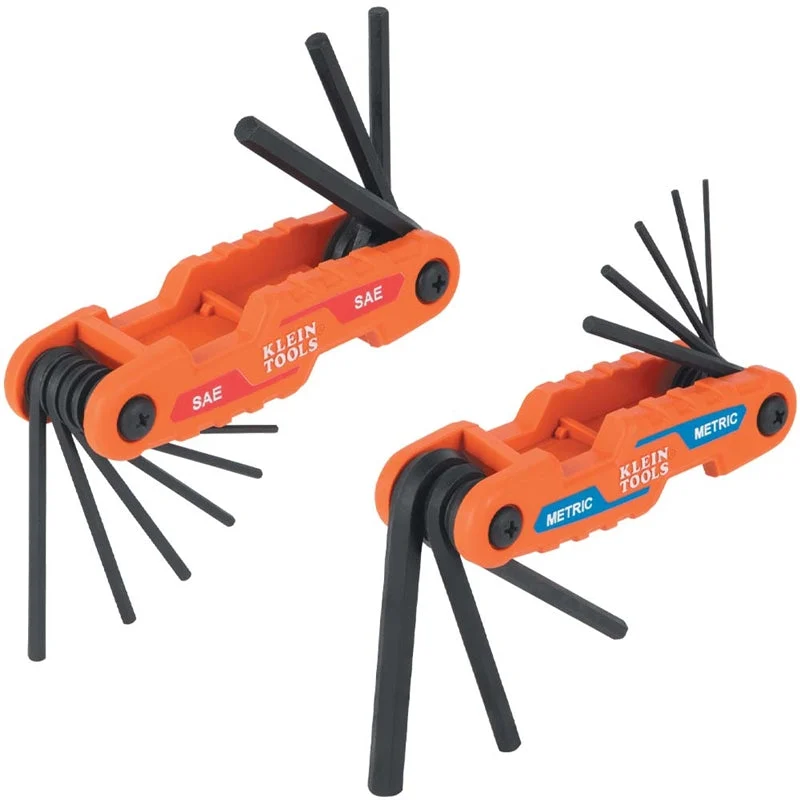 Klein Tools Compact Folding Hex Key Set, SAE and Metric