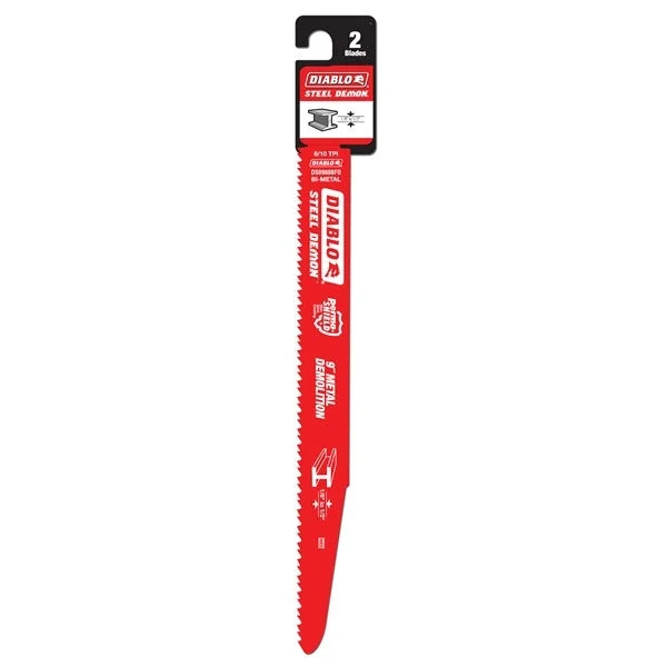 Diablo Tools 9 In. Bi-Metal Recip Blade For Thick Metal/Demolition (3/16 In. To 9/16 In.) (2-Pack)