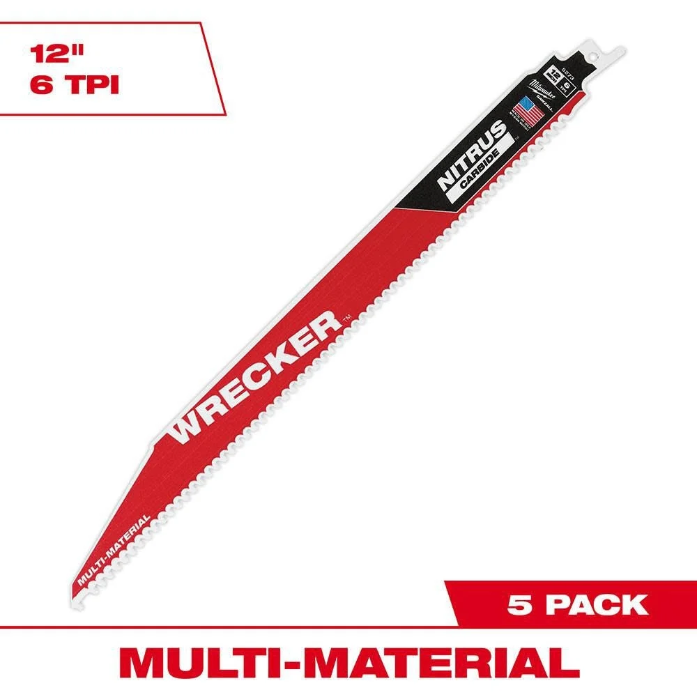 Milwaukee 48-00-5573 12" The WRECKER with NITRUS CARBIDE 5PK