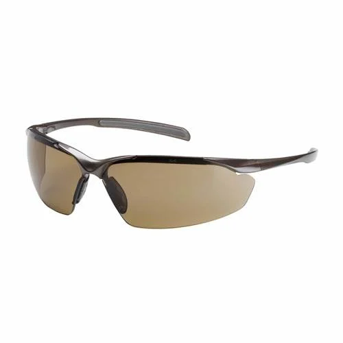 PIP 250-33-1024 Commander Eyewear, Brown Polycarbonate Lens, Anti-Scratch And Anti-Fog, Semi-Rimless, Gloss Bronze Frame, Non-Slip Nose And -12 Pack