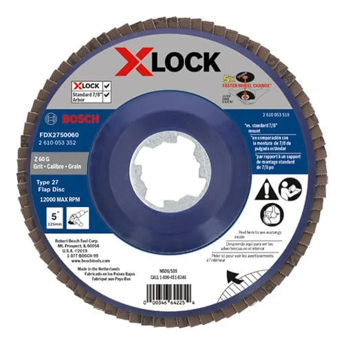 Bosch FDX2750060 5 in. X-LOCK 60 Grit Flap Discs