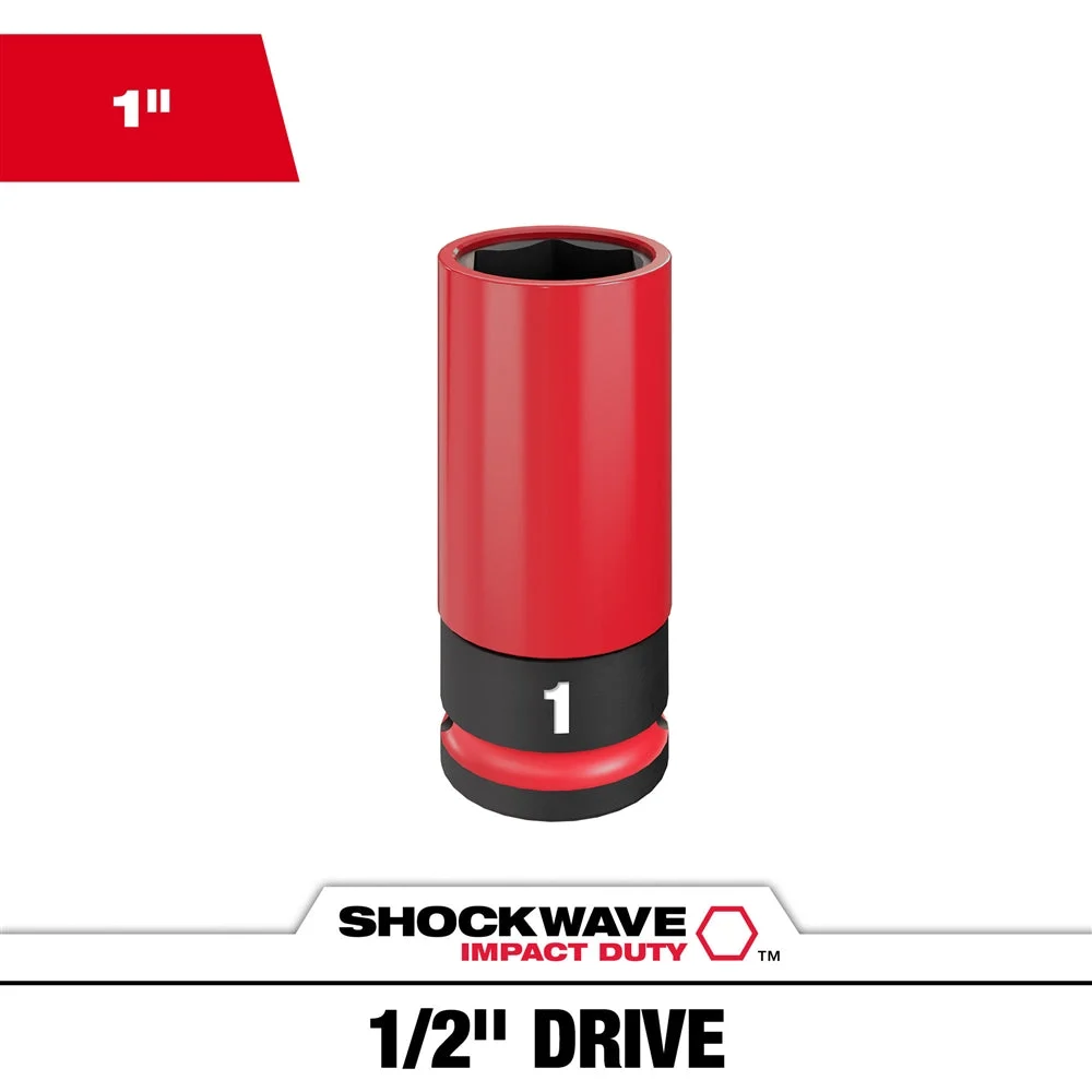 Milwaukee 49-66-7814 SHOCKWAVE Impact Duty 1/2 Drive 1" SAE Lug Nut Wheel Socket