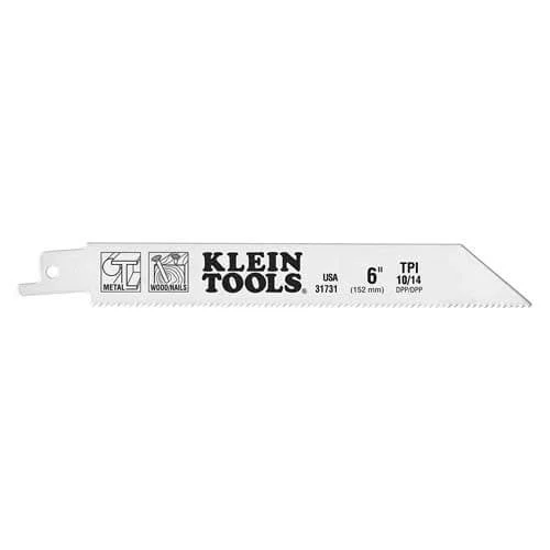Klein 31731 6 in. Reciprocating Saw Blades 10-14 TPI 5Pk