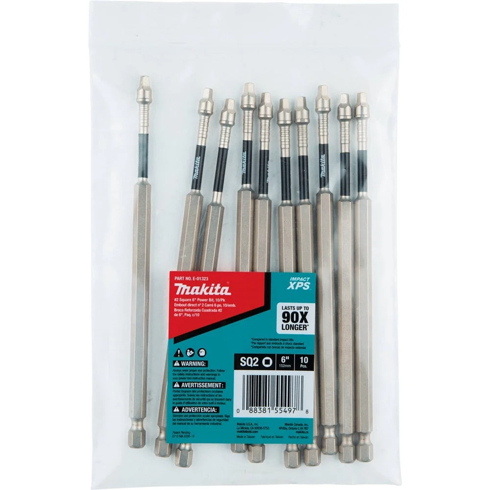 Makita T-05387 Impact XPS Square 6 in. Power Bit 10pk