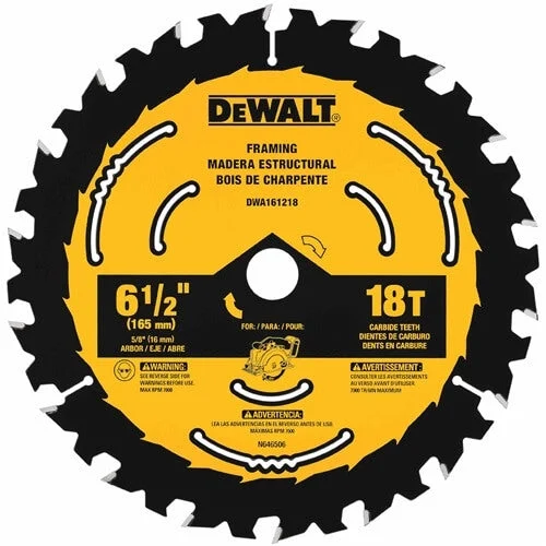 Dewalt Dwa161218 6-1/2 In. Circular Saw Blade 18T (5 Pack)