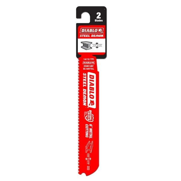 Diablo Tools 6 In. Bi-Metal Recip Blade For Medium Metal Cutting (1/16 In. To 5/16 In.) (2-Pack)