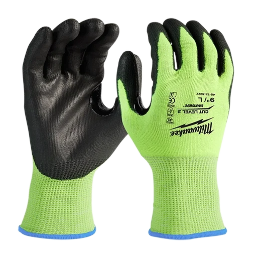 Milwaukee 12 Pack High-Visibility Cut Level 2 Polyurethane Dipped Gloves