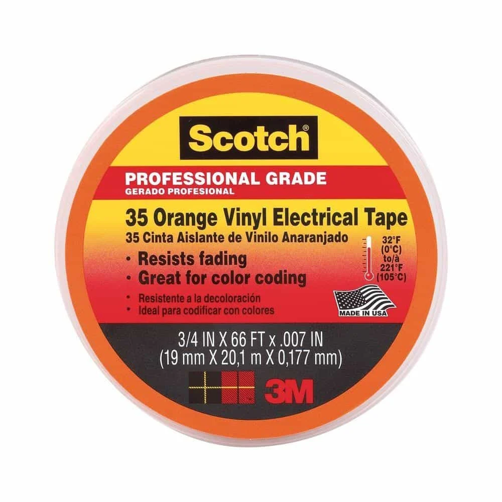 3M Electrical Tape Orange - 3/4, 10 Pack