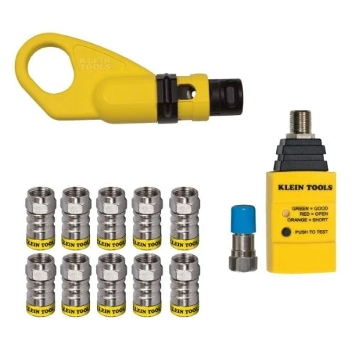 Klein Coax Quick Install and Test Kit w/ Push-on Connectors - VDV002-820