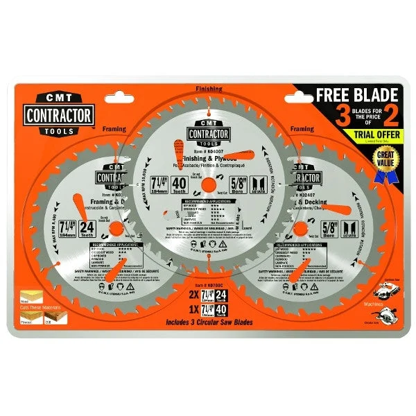 CMT K0703C 3 7-1/4 Inch Blades Special