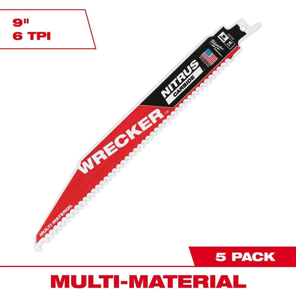 Milwaukee 48-00-5572 9" The WRECKER with NITRUS CARBIDE 5PK
