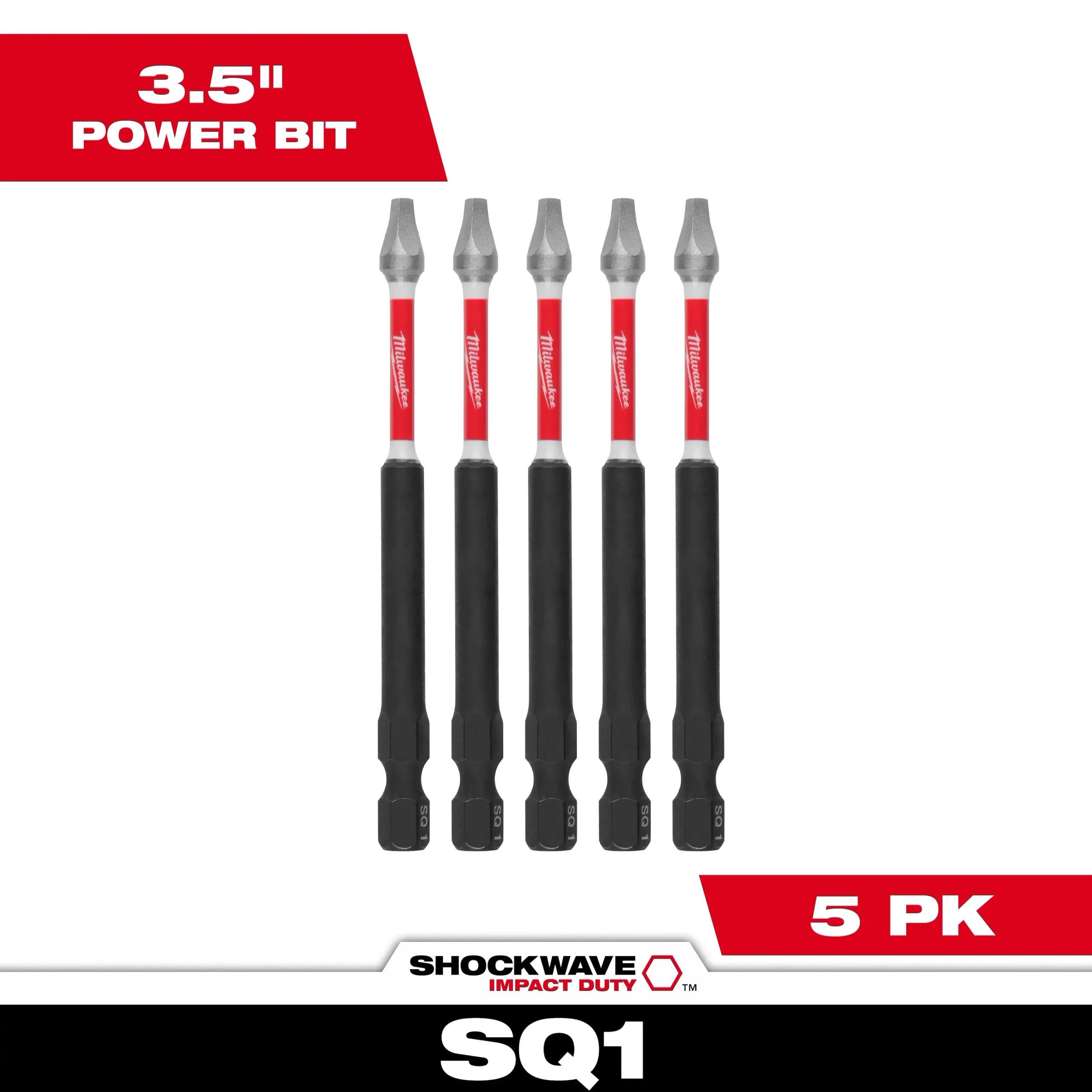 Milwaukee 48-32-4575 SHOCKWAVE 3.5 in. SQ1 Impact Driver Bits 6PK