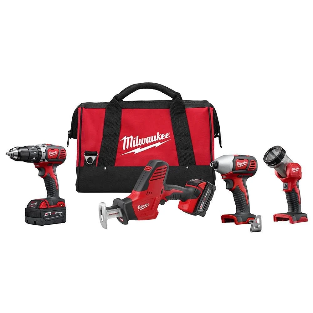 Milwaukee 2695-24 M18 COMBO CMPT HD/HACKZ/1/4 HEX IMP DR/LGT/CHGR KIT