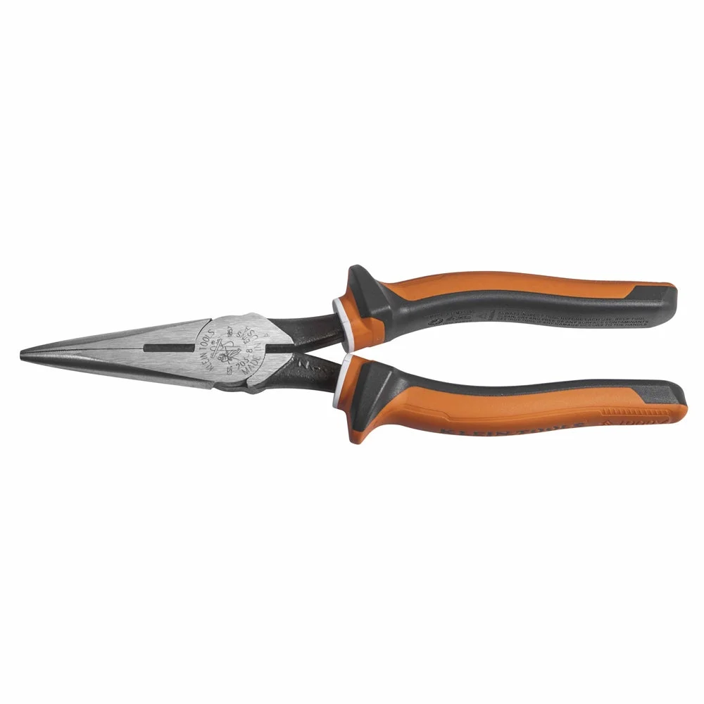 Klein Tools 2038EINS Electrician's Insulated 8" Long Nose Side-Cutting Plier - Heavy Duty